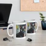 Black Cat Cute Watercolour Coffee Mug