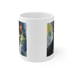 Black Cat Cute Watercolour Coffee Mug