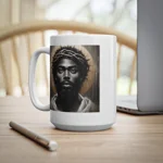 Black Jesus And Crown of Thorns Watercolour Painting Portrait Coffee Mug