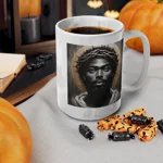 Black Jesus And Crown of Thorns Watercolour Painting Portrait Coffee Mug