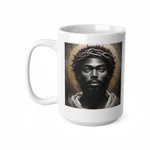 Black Jesus And Crown of Thorns Watercolour Painting Portrait Coffee Mug