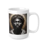 Black Jesus And Crown of Thorns Watercolour Painting Portrait Coffee Mug