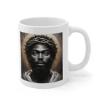 Black Jesus And Crown of Thorns Watercolour Painting Portrait Coffee Mug