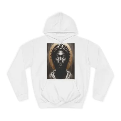 Black Jesus And Crown of Thorns Watercolour Painting Portrait Hoodie