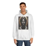 Black Jesus And Crown of Thorns Watercolour Painting Portrait Hoodie