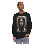 Black Jesus And Crown of Thorns Watercolour Painting Portrait Long Sleeve T-Shirt
