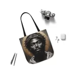 Black Jesus And Crown of Thorns Watercolour Painting Portrait Shoulder Tote Bag
