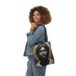 Black Jesus And Crown of Thorns Watercolour Painting Portrait Shoulder Tote Bag