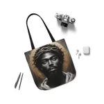 Black Jesus And Crown of Thorns Watercolour Painting Portrait Shoulder Tote Bag