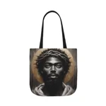 Black Jesus And Crown of Thorns Watercolour Painting Portrait Shoulder Tote Bag