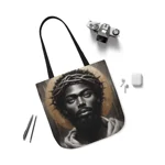 Black Jesus And Crown of Thorns Watercolour Painting Portrait Shoulder Tote Bag
