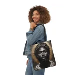 Black Jesus And Crown of Thorns Watercolour Painting Portrait Shoulder Tote Bag