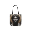 Black Jesus And Crown of Thorns Watercolour Painting Portrait Shoulder Tote Bag