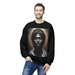 Black Jesus And Crown of Thorns Watercolour Painting Portrait Sweatshirt