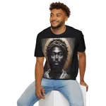 Black Jesus And Crown of Thorns Watercolour Painting Portrait T-Shirt