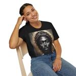Black Jesus And Crown of Thorns Watercolour Painting Portrait T-Shirt