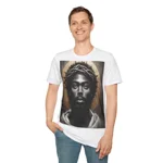 Black Jesus And Crown of Thorns Watercolour Painting Portrait T-Shirt