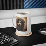 Black Jesus And Holy Crown Of Thorns Portrait Coffee Mug