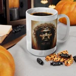 Black Jesus And Holy Crown Of Thorns Portrait Coffee Mug