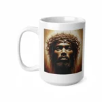 Black Jesus And Holy Crown Of Thorns Portrait Coffee Mug