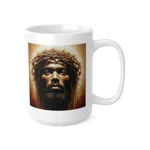 Black Jesus And Holy Crown Of Thorns Portrait Coffee Mug