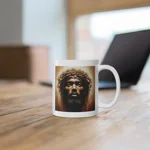 Black Jesus And Holy Crown Of Thorns Portrait Coffee Mug