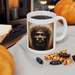 Black Jesus And Holy Crown Of Thorns Portrait Coffee Mug