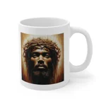 Black Jesus And Holy Crown Of Thorns Portrait Coffee Mug