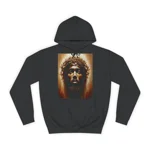 Black Jesus And Holy Crown Of Thorns Portrait Hoodie
