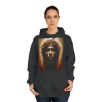 Black Jesus And Holy Crown Of Thorns Portrait Hoodie