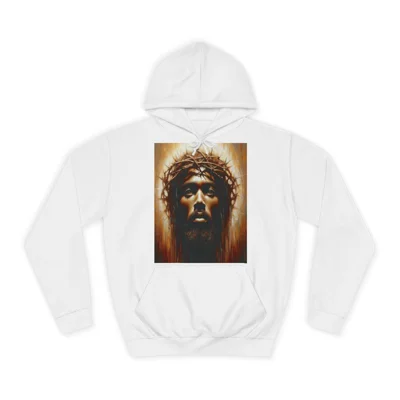 Black Jesus And Holy Crown Of Thorns Portrait Hoodie