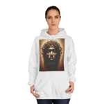 Black Jesus And Holy Crown Of Thorns Portrait Hoodie