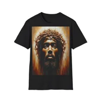 Black Jesus And Holy Crown Of Thorns Portrait T-Shirt