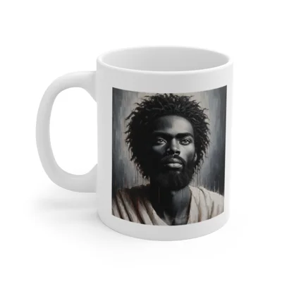 Black Jesus Watercolour Painting Portrait Coffee Mug