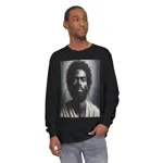Black Jesus Watercolour Painting Portrait Long Sleeve T-Shirt
