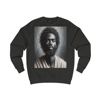 Black Jesus Watercolour Painting Portrait Sweatshirt