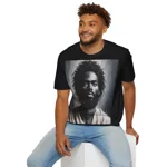 Black Jesus Watercolour Painting Portrait T-Shirt