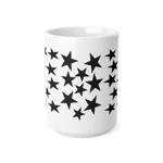 Black Pentagram Star Cluster Pattern Coffee Mug