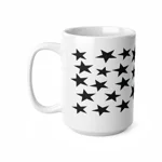 Black Pentagram Star Cluster Pattern Coffee Mug