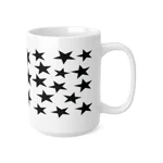 Black Pentagram Star Cluster Pattern Coffee Mug