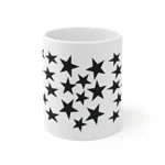 Black Pentagram Star Cluster Pattern Coffee Mug