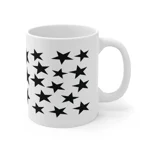 Black Pentagram Star Cluster Pattern Coffee Mug