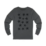 Black Pentagram Star Cluster Pattern Long Sleeve T-Shirt
