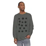 Black Pentagram Star Cluster Pattern Long Sleeve T-Shirt
