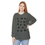 Black Pentagram Star Cluster Pattern Long Sleeve T-Shirt