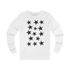 Black Pentagram Star Cluster Pattern Long Sleeve T-Shirt