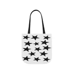 Black Pentagram Star Cluster Pattern Shoulder Tote Bag