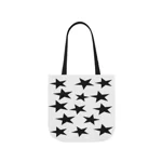 Black Pentagram Star Cluster Pattern Shoulder Tote Bag