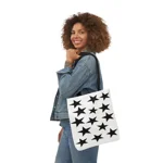 Black Pentagram Star Cluster Pattern Shoulder Tote Bag