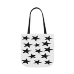 Black Pentagram Star Cluster Pattern Shoulder Tote Bag